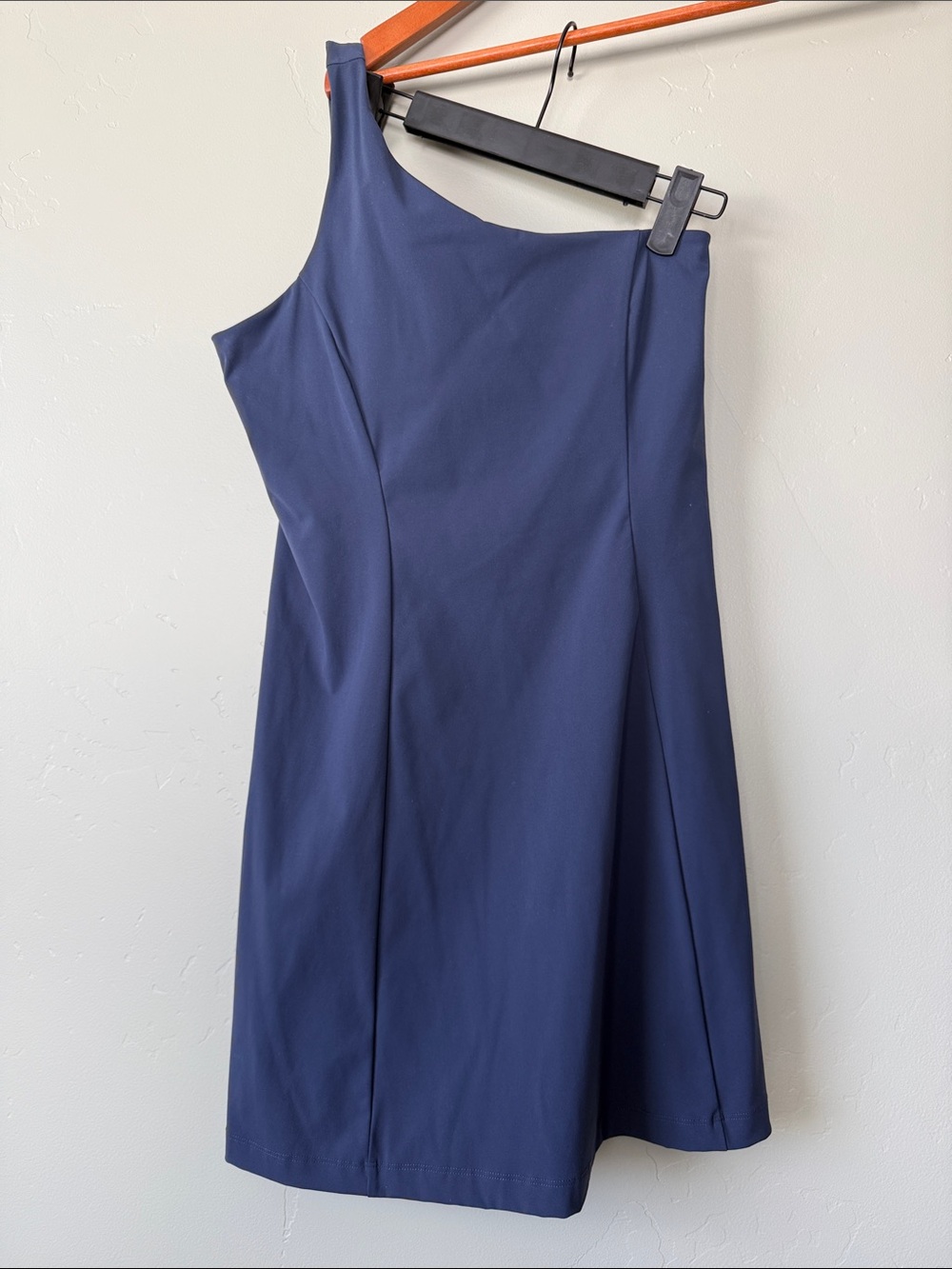 Outdoor Voices One-Shoulder Navy Blue Dress
